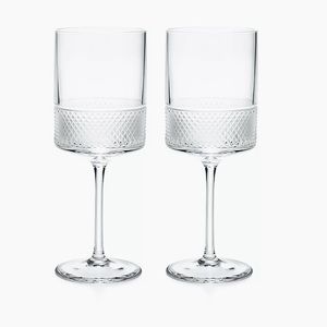 Tiffany & Co diamond point wine glasses set of 4